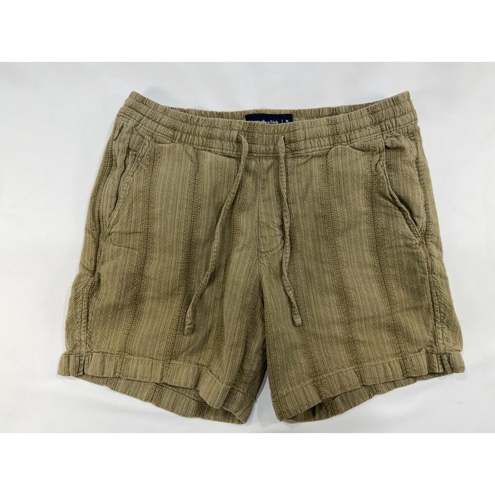 Abercrombie and Fitch Women's Olive Green Stripe Shorts Medium Earthcore Boho